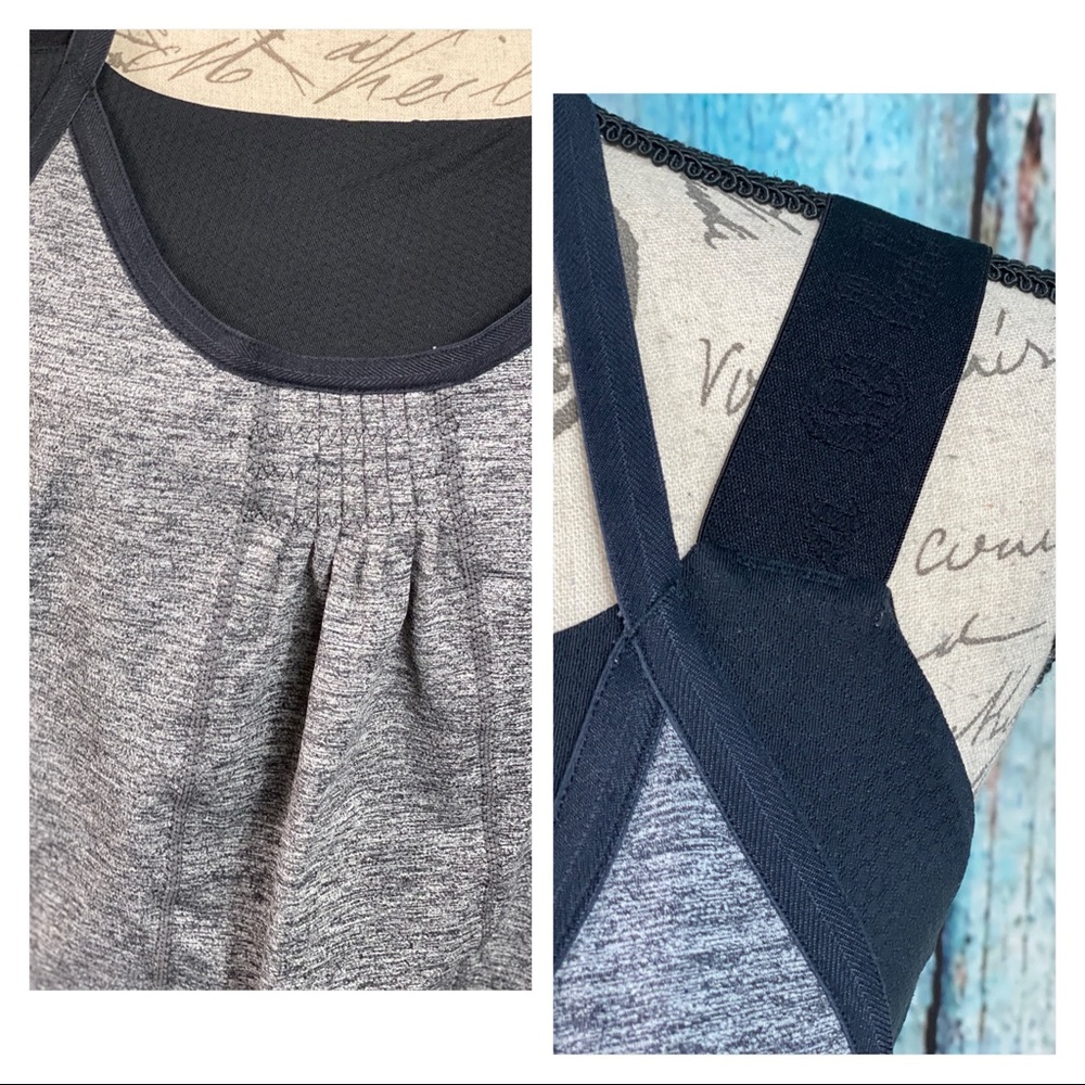 SOLD LULULEMON Static Gray Black Awareness Bubble Tank - Picture 5 of 12
